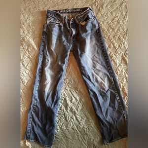 American Eagle jeans. Distressed on bottom hem.